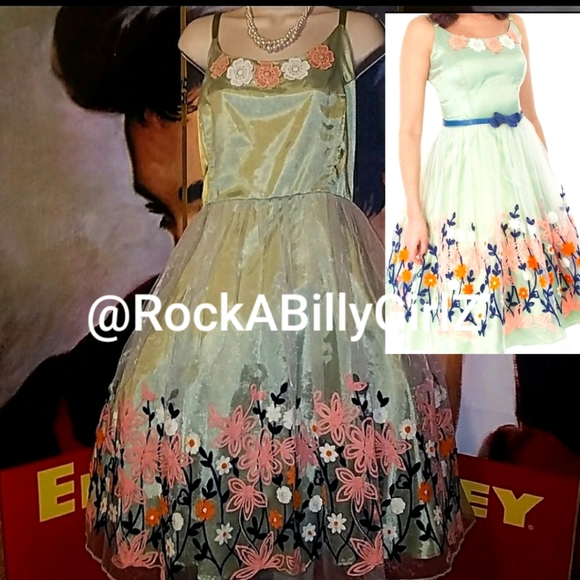 Tatyana Surrender Chiffon Dress Embroidered Flower - Picture 2 of 7